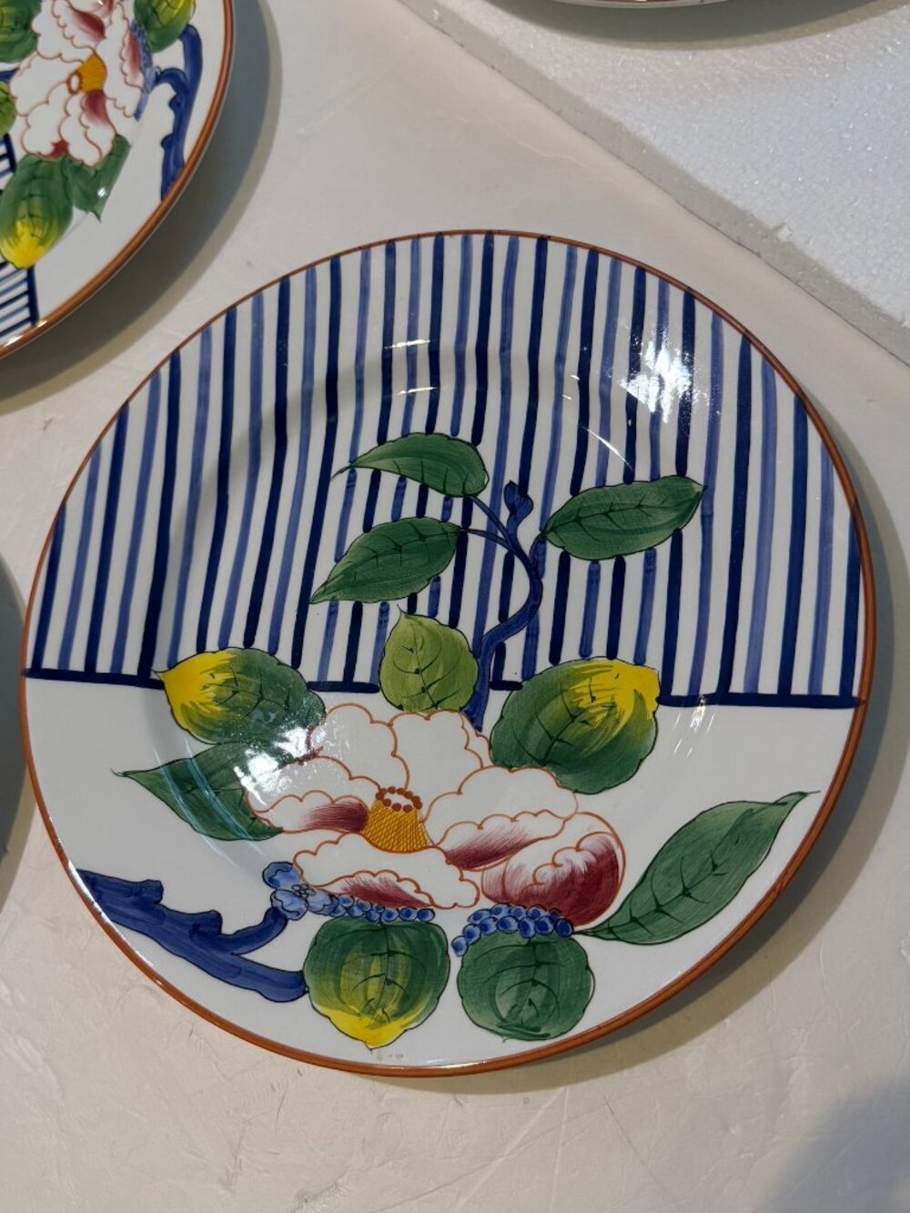 Vintage Tiffany & Co Este Ceramiche Set of 6 Dinner Plates - Made in Italy RARE!